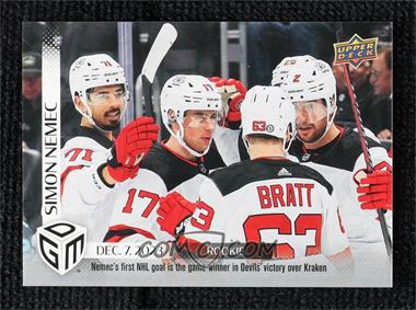 2023-24 Upper Deck Game Dated Moments - [Base] #31 - Rookie - (Dec. 7, 2023) - Simon Nemec's First NHL Goal is the Game-Winner in Devil's Victory over Kraken /1199