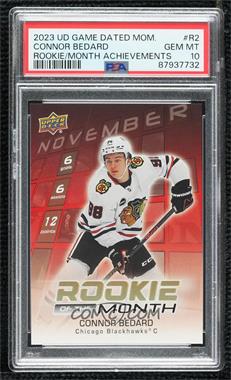 2023-24 Upper Deck Game Dated Moments - Rookie of the Month - Achievement #R-2 - November - Connor Bedard /599 [PSA 10 GEM MT]