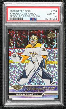 2023-24 Upper Deck Series 1 - [Base] - Speckled Foil #204 - Young Guns - Yaroslav Askarov [PSA 10 GEM MT]