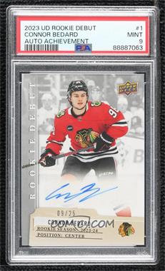 2023-24 Upper Deck UD Rookie Debut - [Base] - Auto Achievement #1 - Connor Bedard /25 [PSA 9 MINT]