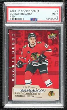 2023-24 Upper Deck UD Rookie Debut - [Base] - Red #1 - Connor Bedard /99 [PSA 9 MINT]