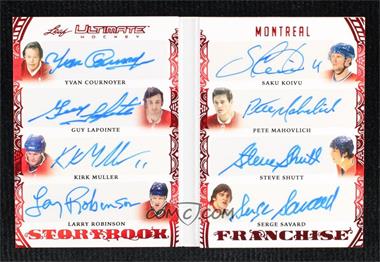 2023 Leaf Ultimate - Storybook Franchise - Red Spectrum #SBF-1 - Yvan Cournoyer, Guy Lapointe, Kirk Muller, Larry Robinson, Saku Koivu, Pete Mahovlich, Steve Shutt, Serge Savard /5