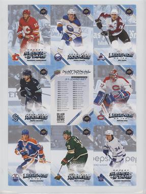 2023 Upper Deck National Hockey Card Day - Canada - Uncut Sheet #NHCD-12 - Jonathan Huberdeau, Owen Power, Joe Sakic, Patrick Roy, Matty Beniers, Auston Matthews, Matt Boldy, Wayne Gretzky [EX to NM]