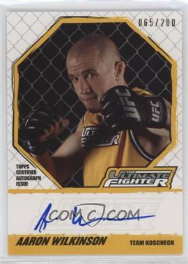 2010 Topps UFC Knockout - The Ultimate Fighter Autographs #TUF-AW - Aaron Wilkinson /200