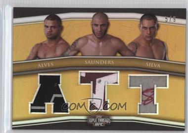 2010 Topps UFC Knockout - Triple Threads Combo Relics - Gold #TTRC-1 - Thiago Alves, Ben Saunders, Thiago Silva /9