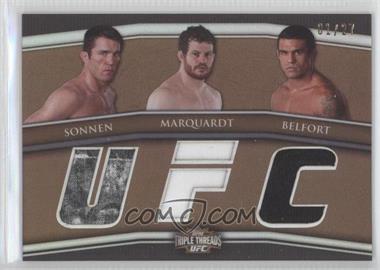 2010 Topps UFC Knockout - Triple Threads Combo Relics - Sepia #TTRC-10 - Chael Sonnen, Nate Marquardt, Vitor Belfort /27