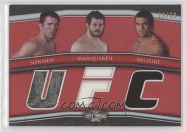 2010 Topps UFC Knockout - Triple Threads Combo Relics #TTRC-10 - Chael Sonnen, Nate Marquardt, Vitor Belfort /36 [EX to NM]
