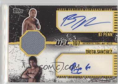 2010 Topps UFC Series 4 - Dual Autographed Fight Mat Relics #DA-PS - BJ Penn, Diego Sanchez /25