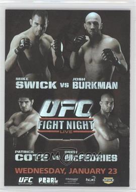 2010 Topps UFC Series 4 - Fight Poster Review #FPR-UFN12 - UFN12 (Mike Swick, Josh Burkman, Patrick Cote, Drew McFedries)