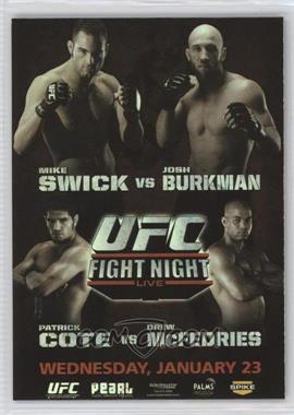 2010 Topps UFC Series 4 - Fight Poster Review #FPR-UFN12 - UFN12 (Mike Swick, Josh Burkman, Patrick Cote, Drew McFedries)