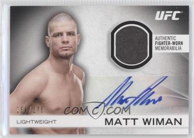 2012 Topps UFC Knockout - Fight Gear Autographs #AFG-MW - Matt Wiman /275