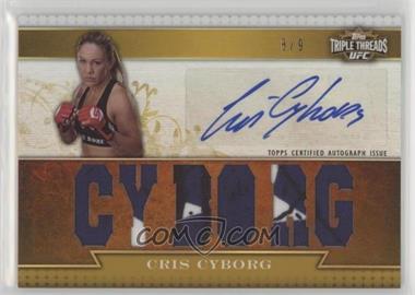 2012 Topps UFC Knockout - Triple Threads Autograph Relics - Gold #TTAR-CC - Cyborg Santos /9