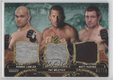 2014 Topps UFC Knockout - Triple Threads Combo Relic - Emerald #TTCR-LMH - Robbie Lawler, Pat Miletich, Matt Hughes /18