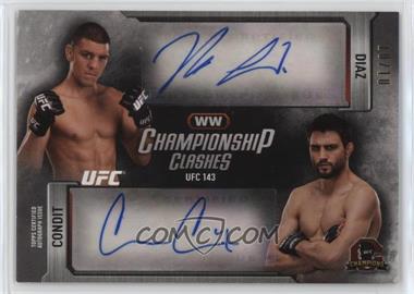 2015 Topps UFC Champions - Championship Clashes Dual Autographs #CCDA-DC - Carlos Condit, Nick Diaz /10