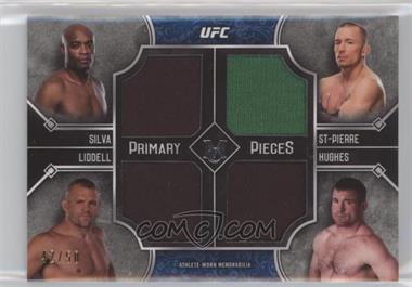 2017 Topps UFC Museum Collection - Four Fighter Primary Pieces Quad Relics #FPQR-SSLH - Anderson Silva, Georges St-Pierre, Chuck Liddell, Matt Hughes /50