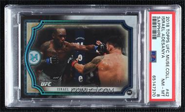 2018 Topps Museum Collection - [Base] - Sapphire #42 - Israel Adesanya /25 [PSA 8 NM‑MT]