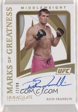 2021 Panini Immaculate Collection UFC - Marks of Greatness #MG-RFK - Rich Franklin /99