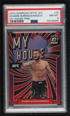 2022 Panini Donruss Optic UFC - My House - Pink Prizm #15 - Khabib Nurmagomedov /25 [PSA 8 NM‑MT]