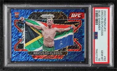 2022 Panini Prizm UFC - [Base] - 1st Off the Line FOTL Blue Shimmer Prizm #92 - Dricus du Plessis /7 [PSA 10 GEM MT]