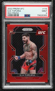 2022 Panini Prizm UFC - [Base] - Red Prizm #115 - Ilia Topuria /299 [PSA 9 MINT]