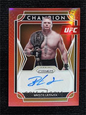 2022 Panini Prizm UFC - Champion Signatures - Red Prizm #CS-BLS - Brock Lesnar /99