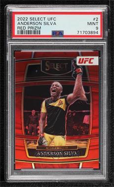 2022 Panini Select UFC - [Base] - Red Prizm #2 - Concourse - Anderson Silva /99 [PSA 9 MINT]