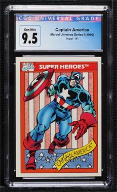 1990 Impel Marvel Universe - [Base] #1 - Super Heroes - Captain America [CGC 9.5 Gem Mint]