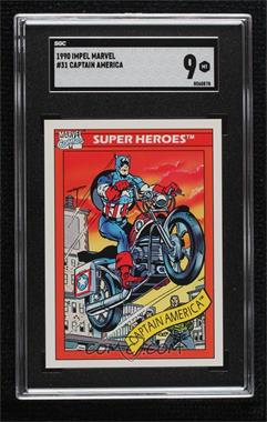 1990 Impel Marvel Universe - [Base] #31 - Super Heroes - Captain America's Motorcycle [SGC 9 MINT]