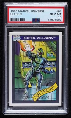 1990 Impel Marvel Universe - [Base] #61 - Super-Villains - Ultron [PSA 10 GEM MT]