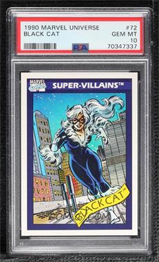 1990 Impel Marvel Universe - [Base] #72 - Super-Villains - Black Cat [PSA 10 GEM MT]