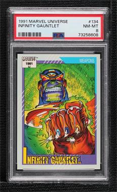 1991 Impel Marvel Universe Series II - [Base] #134 - Weapons - Infinity Gauntlet [PSA 8 NM‑MT]