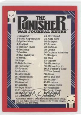 1992 Comic Images Marvel The Punisher Guts and Gunpowder (War Journal Entry) - [Base] #90 - Checklist