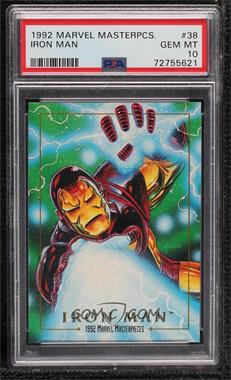 1992 SkyBox Marvel Masterpieces - [Base] #38 - Iron Man [PSA 10 GEM MT]