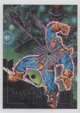1992 SkyBox Marvel Masterpieces - Battle Spectra #2-D - Silver Surfer vs. Thanos