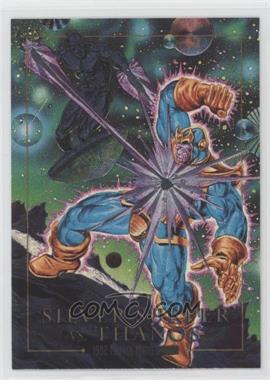 1992 SkyBox Marvel Masterpieces - Battle Spectra #2-D - Silver Surfer vs. Thanos