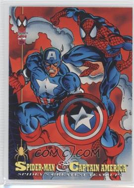 1994 Fleer Marvel Cards The Amazing Spider-Man - [Base] #90 - Spidey's Greatest Team-Ups - Spider-Man and Captain America