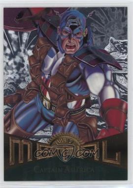 1995 Fleer Marvel Metal - [Base] - Silver Flasher #11 - Captain America