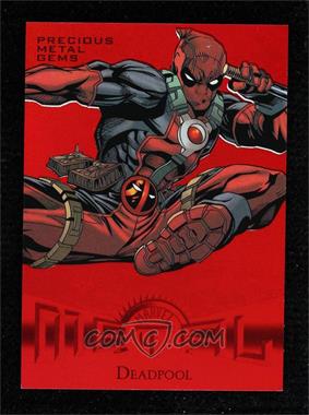 2013 Marvel Fleer Retro - Metal - Red Precious Metal Gems #27 - Deadpool /100
