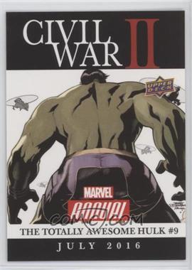 2016 Upper Deck Marvel Annual - Civil War II #CW-29 - Civil War II: The Totally Awesome Hulk #9