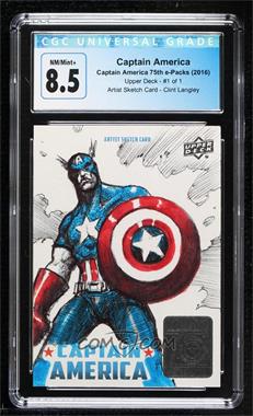 2016 Upper Deck Marvel Captain America 75th Anniversary - Sketch Cards #_CLLA - Clint Langley /1 [CGC 8.5 NM/Mint+]