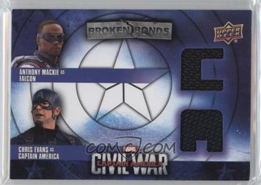 2016 Upper Deck Marvel Captain America: Civil War - Broken Bonds Dual Team Captain America #BBC-FC - Captain America, Falcon