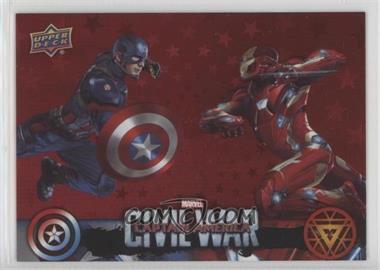 2016 Upper Deck Marvel Captain America: Civil War Retail - [Base] - Red Foil #CW50 - Captain America, Iron Man