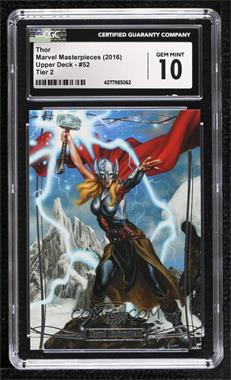 2016 Upper Deck Marvel Masterpieces - [Base] #52 - Level 2 - Thor /1499 [CGC 10 Gem Mint]