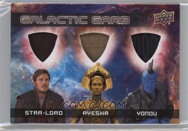 2017 Upper Deck Marvel Guardians of the Galaxy Volume 2 - Galactic Garb Triple #TM-8 - Star-Lord, Ayesha, Yondu