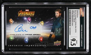 2018 Upper Deck Marvel Avengers Infinity War - Infinite Impressions Autographs - Inscriptions #II-CE - Chris Evans ("CAP") [CGC 9.5 Mint+]