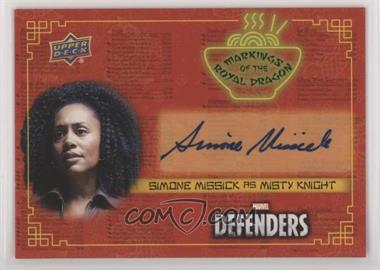 2018 Upper Deck Marvel Defenders - Markings of the Royal Dragon Autographs #RD-SM - Simone Missick
