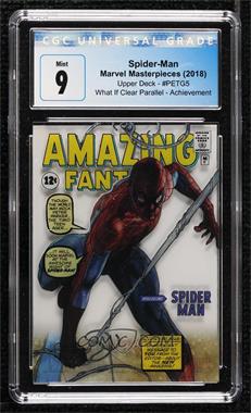 2018 Upper Deck Marvel Masterpieces - What If Clear Parallel Achievements #PETG5 - Spider-Man [CGC 9 Mint]