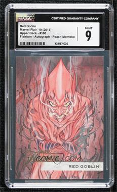 2019 Flair Marvel - Base Autographs #100 - Flairium - Red Goblin by Peach Momoko /30 [CGC 9 Mint]