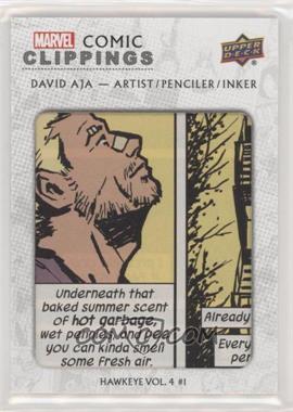 2019 Upper Deck Marvel 80th Anniversary - Comic Clippings #CC-DA - David Aja Hawkeye Vol.4 #1 /50