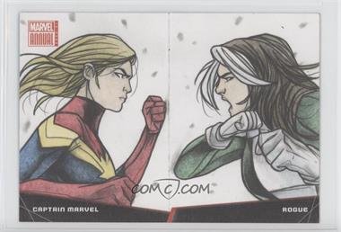 2020-21 Upper Deck Marvel Annual - Battle Booklets Sketch Card Captain Marvel vs. Rogue #BB3 - Andre Toma /1